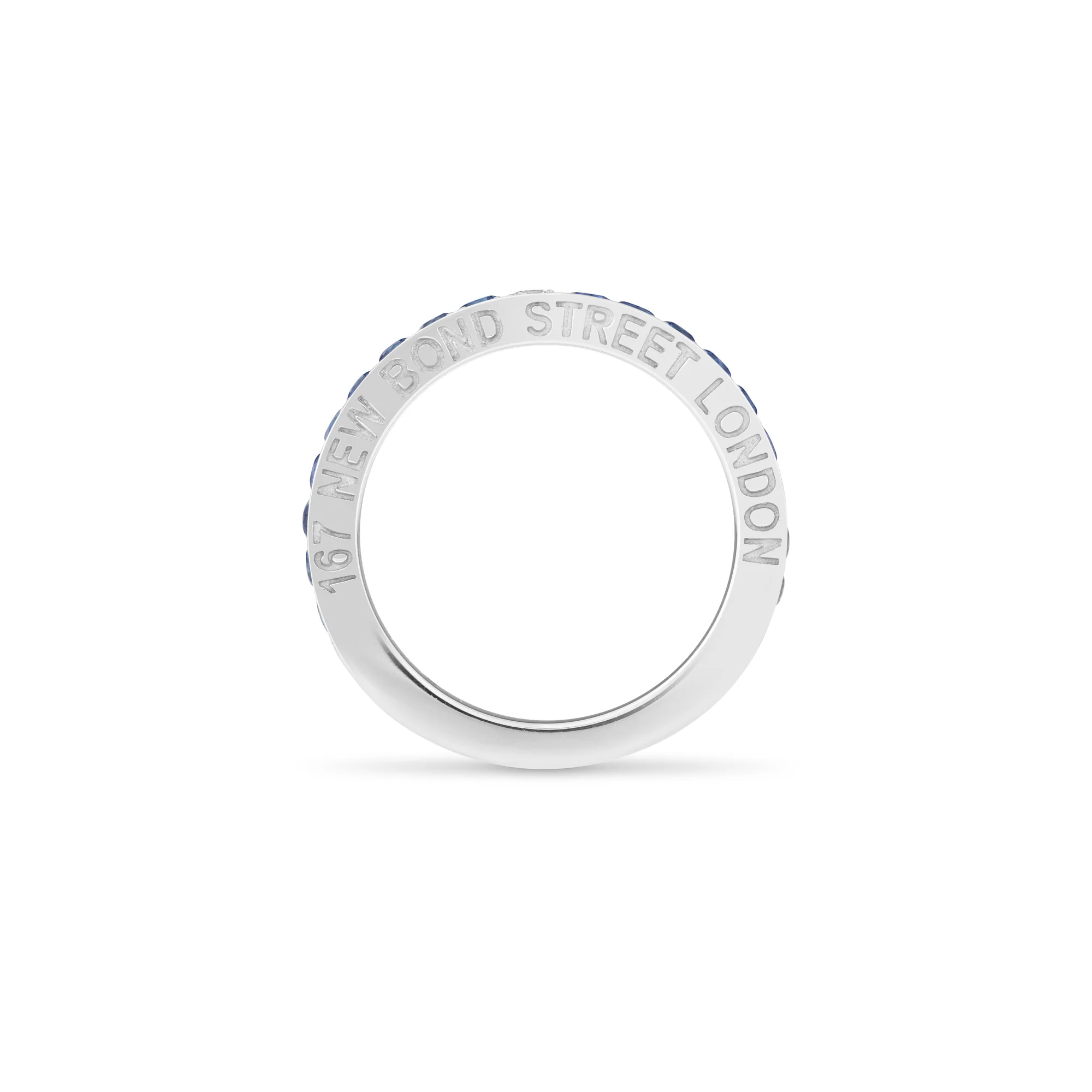 167 Stacking Ring in 18ct White Gold with Sapphires and Diamond - Image 3