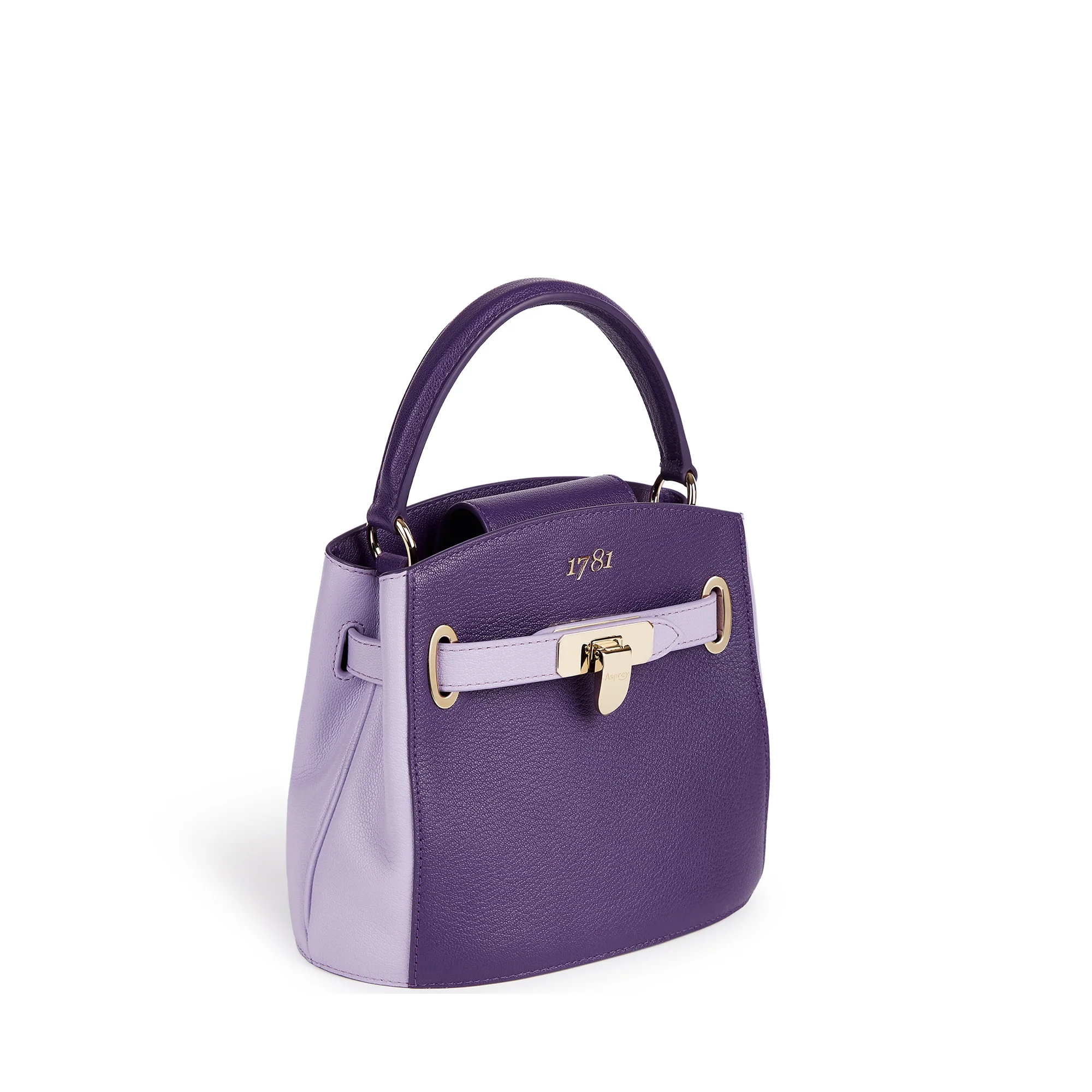 1781 Bucket Mini Bi-colour Handbag in Pebble Grain Leather - Image 8