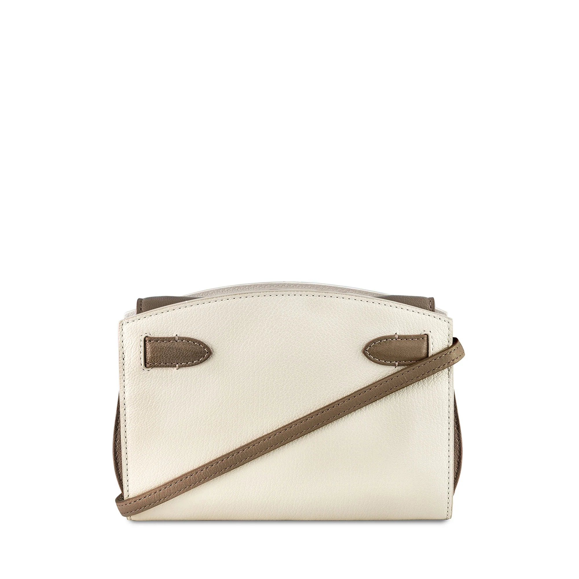 1781 Pochette Bi-colour Handbag in Pebble Grain Leather - Image 3