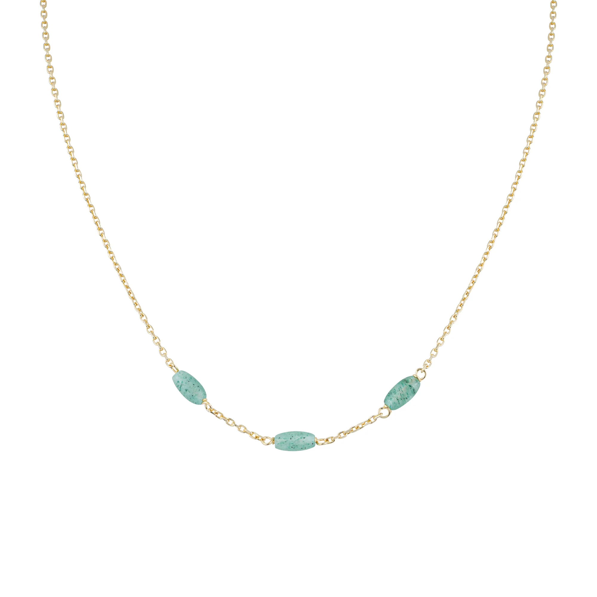 Aventurine Necklace in Sterling Silver Gilt