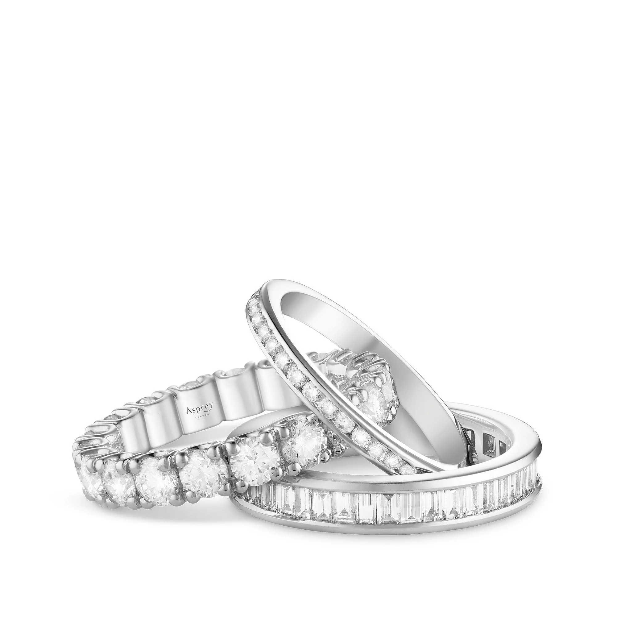Baguette-Cut Diamond Full Eternity Ring in Platinum - Image 2