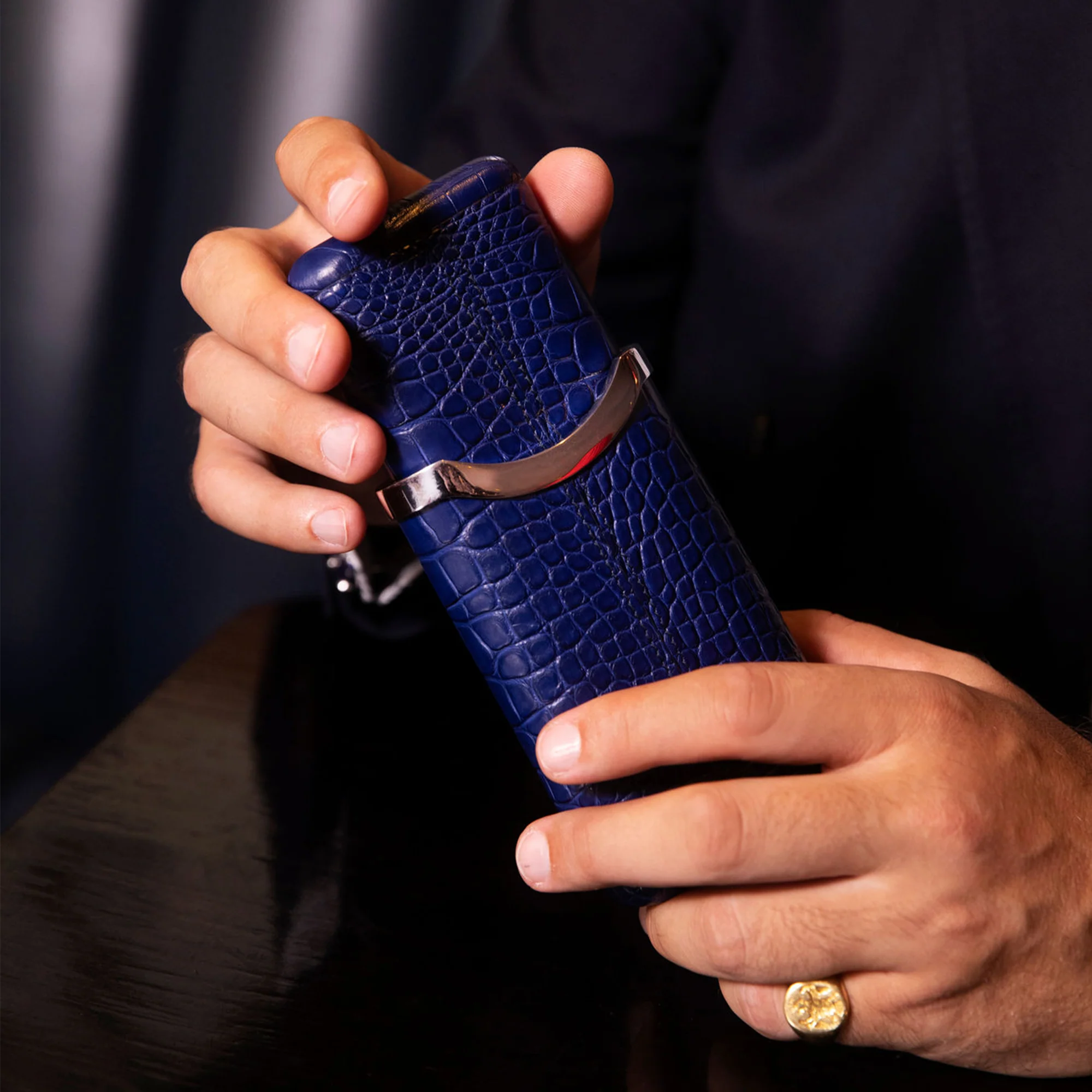 Bond Street Cigar Case in Crocodile - Image 3