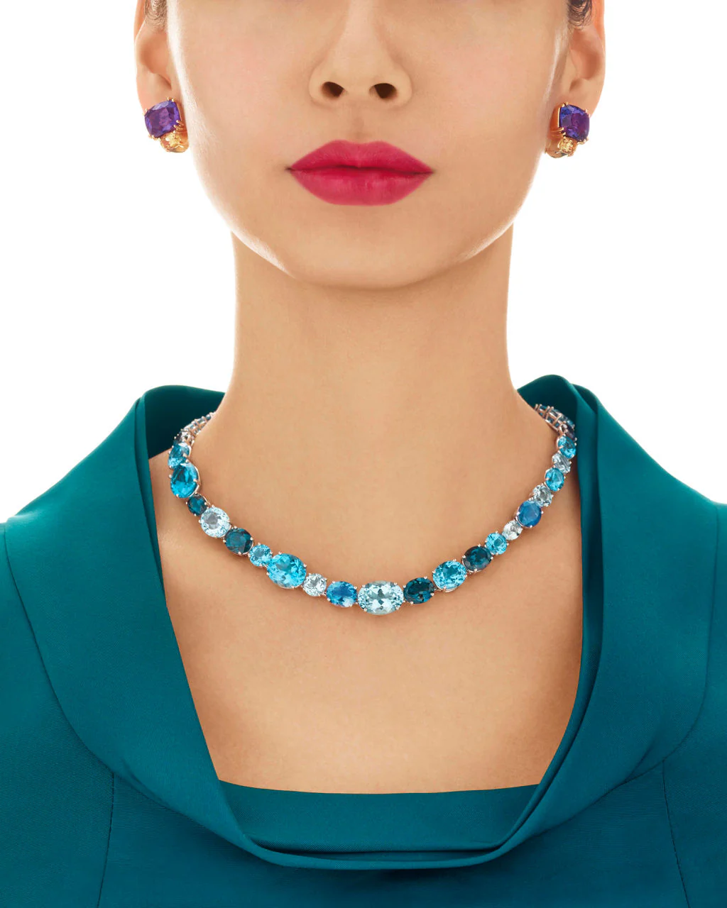 Chaos Necklace in 18ct White Gold with Blue Topaz - Image 2