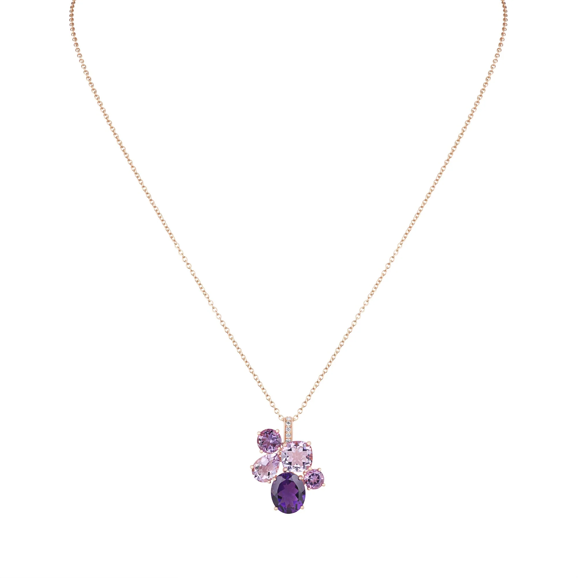 Chaos Pendant in 18ct Rose Gold with Amethyst - Image 2