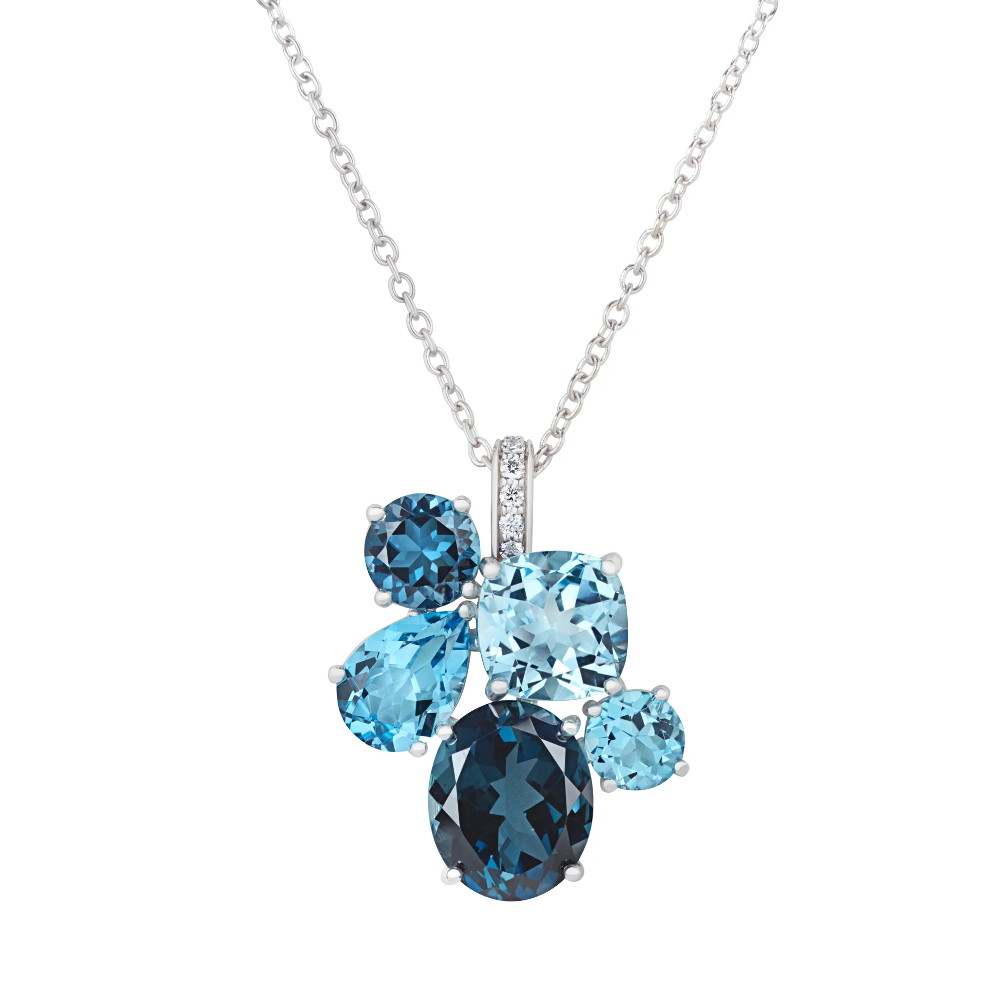 Chaos Pendant in 18ct White Gold with Blue Topaz - Image 2