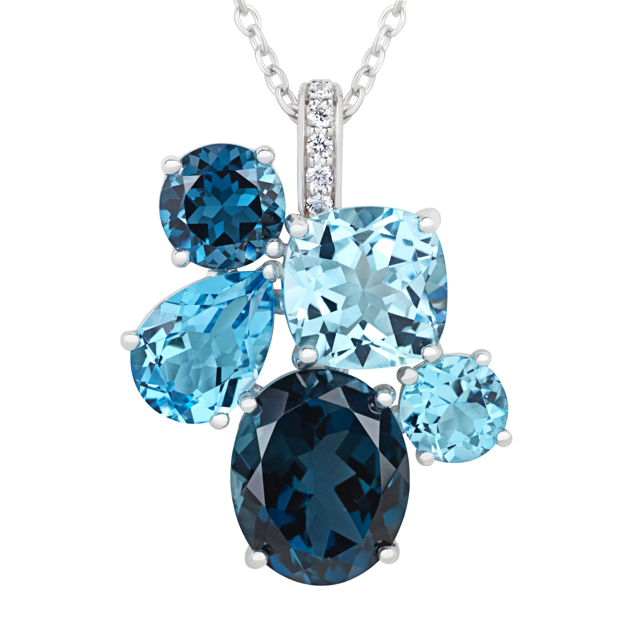 Chaos Pendant in 18ct White Gold with Blue Topaz - Image 3