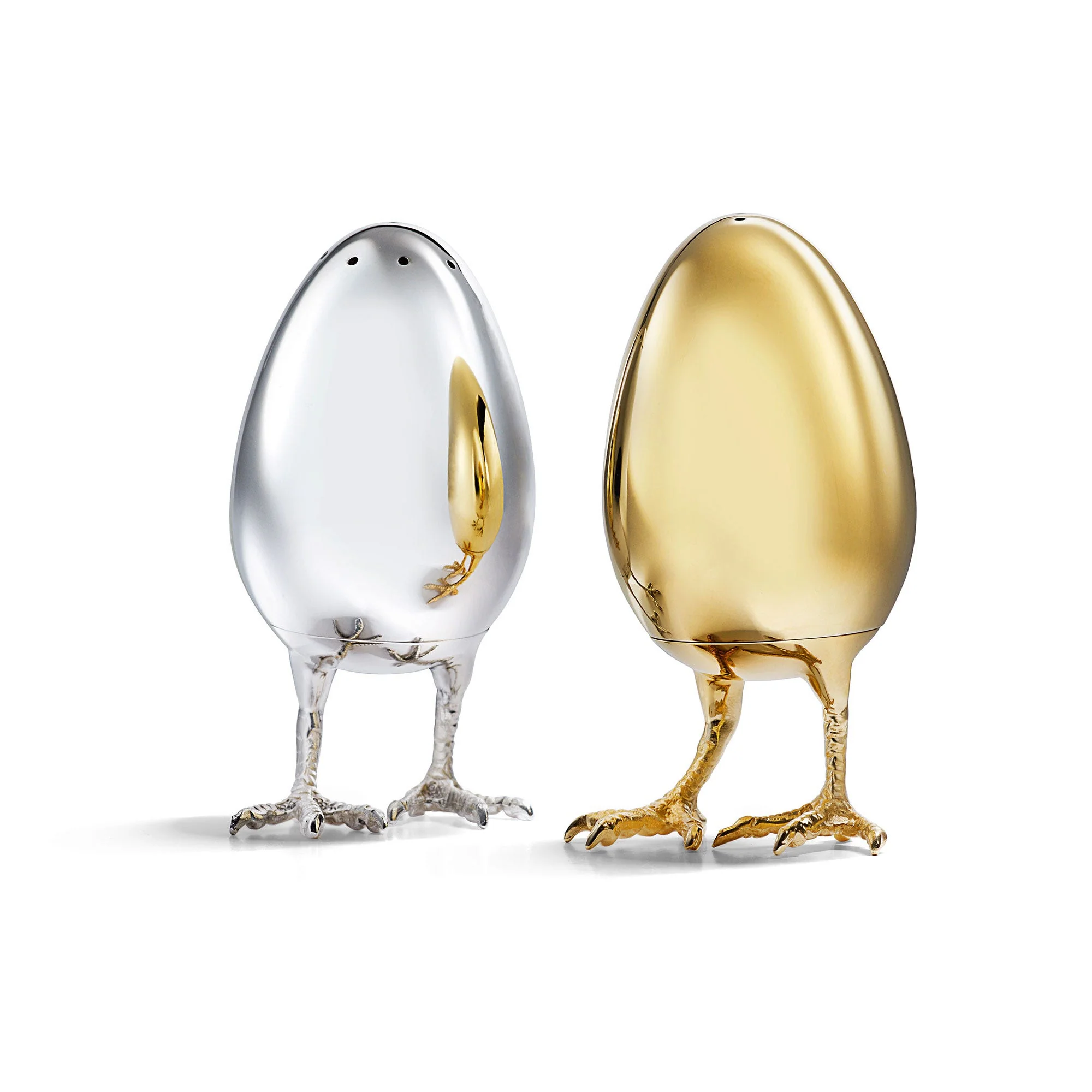 Chicken Leg Salt & Pepper Shakers in Sterling Silver