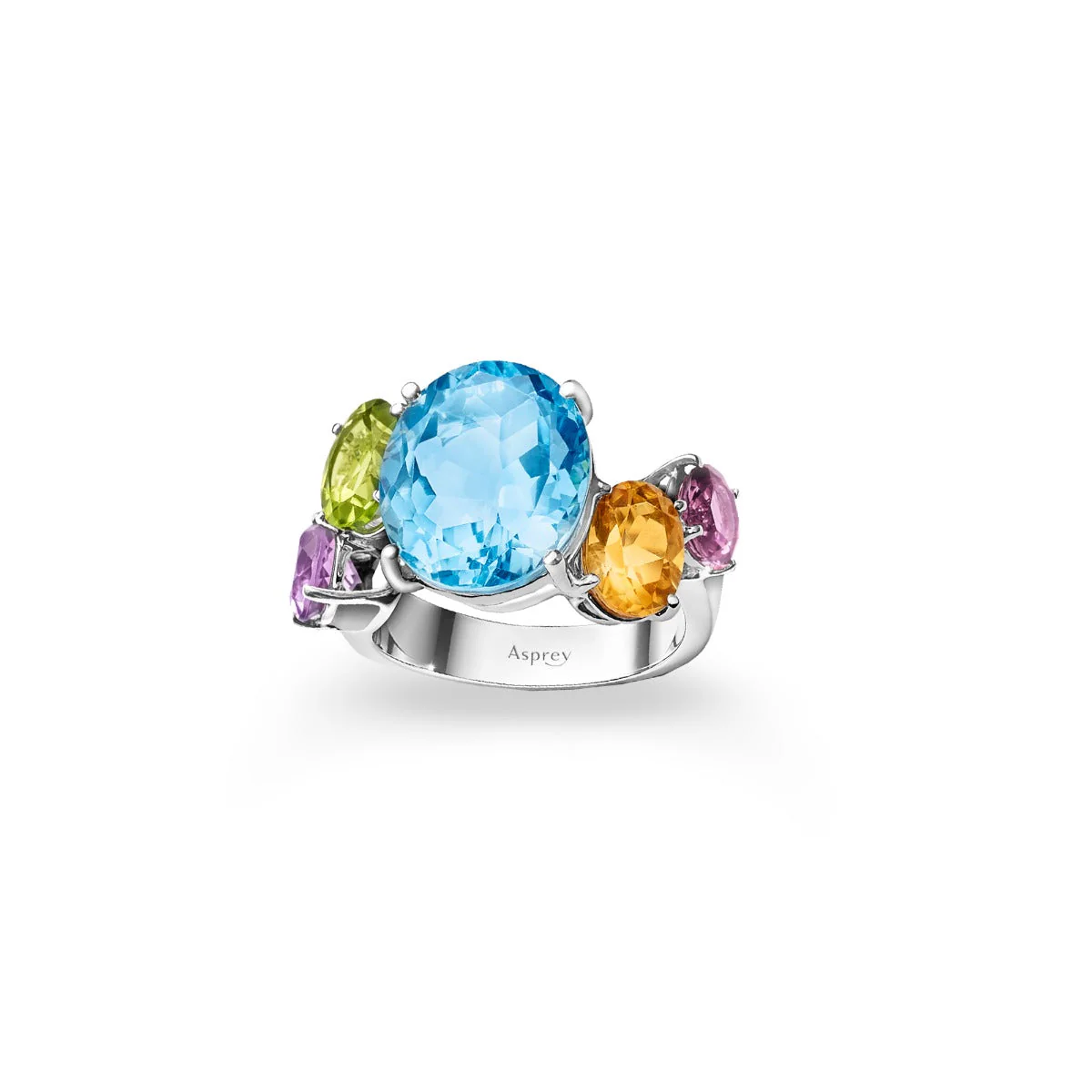 Colour Chaos Ring in 18ct White Gold with Multicoloured Gemstones - Image 2