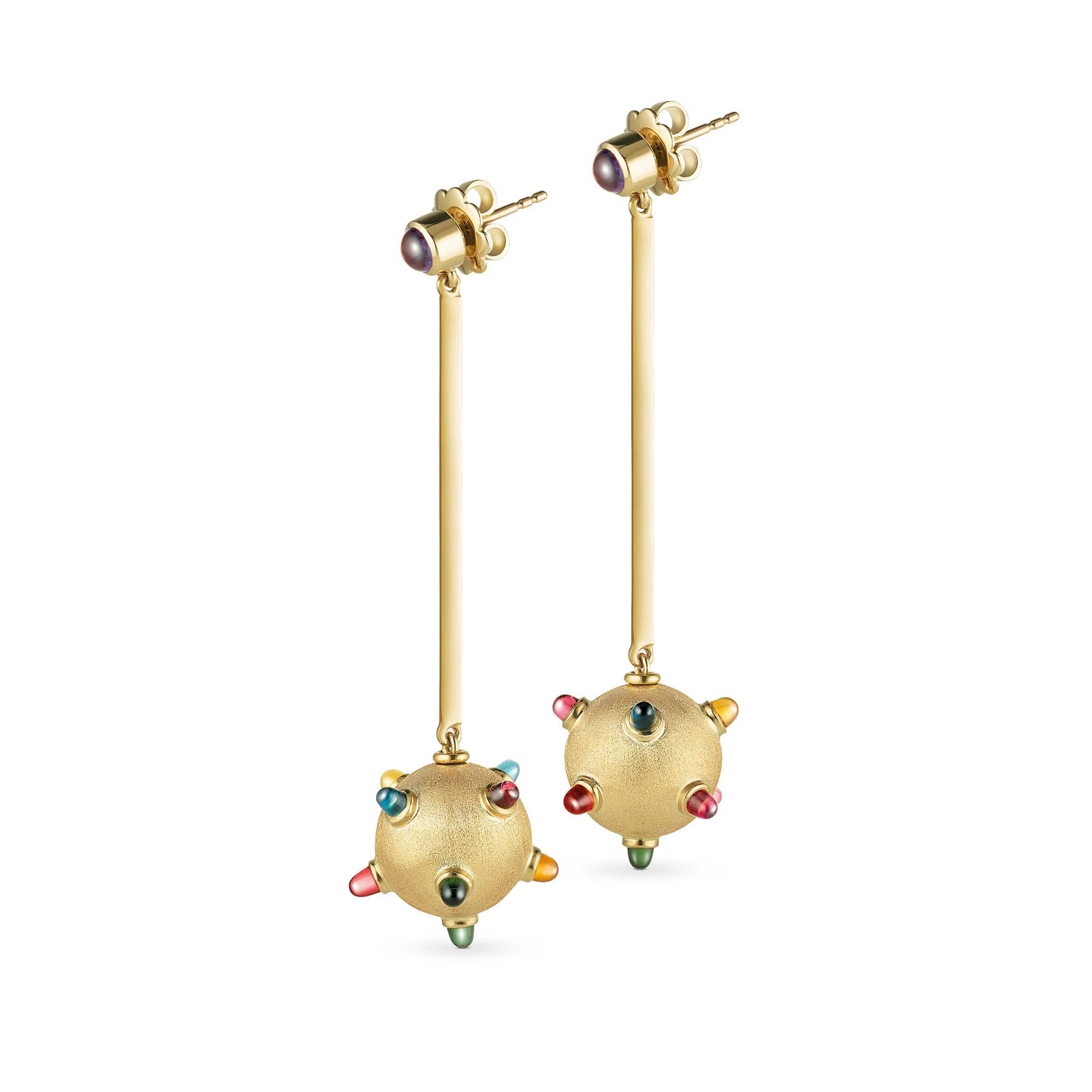 Cosmic Ausum Sputnik Drop Earrings in 18ct Yellow Gold