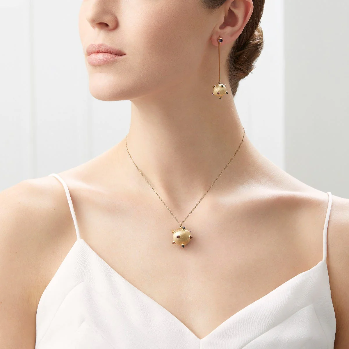 Cosmic Ausum Sputnik Drop Earrings in 18ct Yellow Gold - Image 2