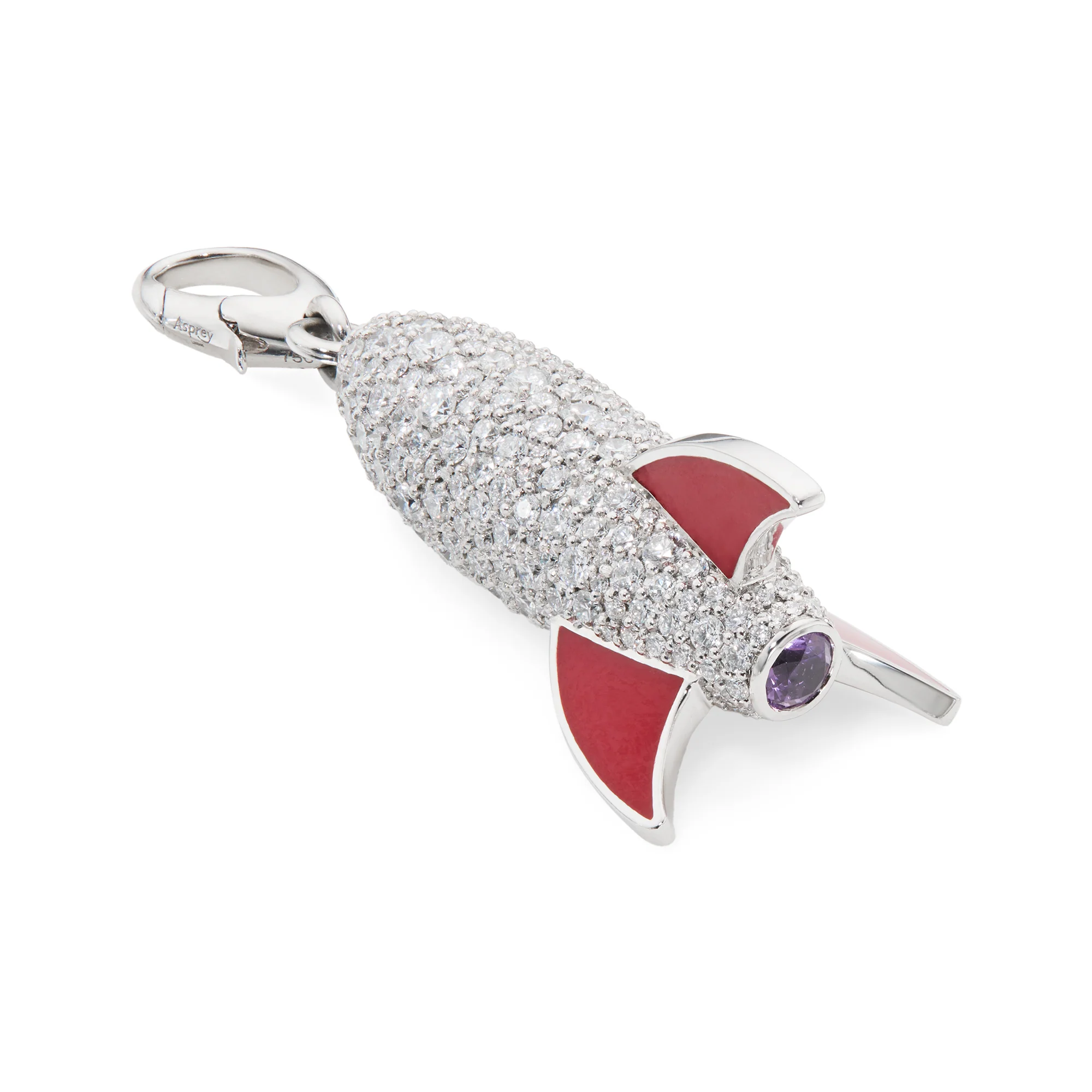 Cosmic Rocket Necklace in 18ct White Gold with Sapphire and Diamonds - Image 3