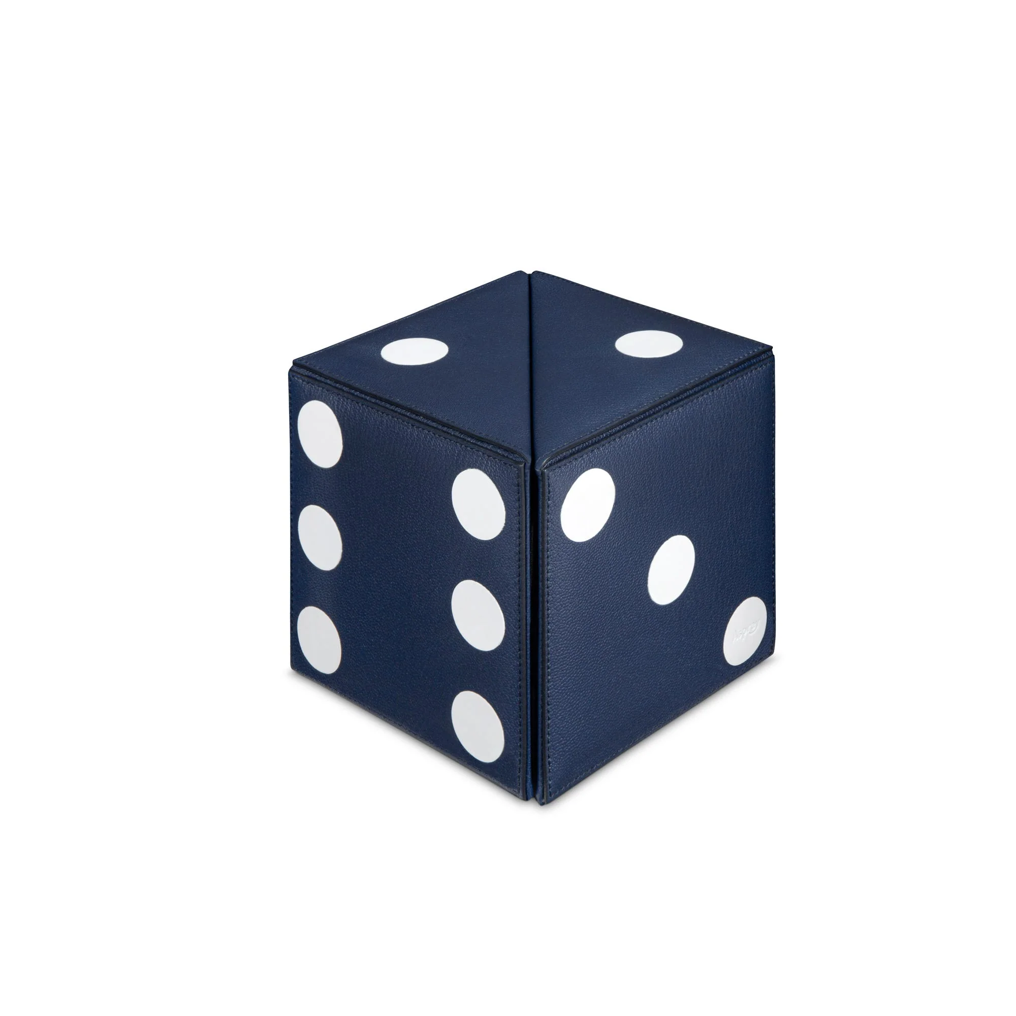 Dice Cube Box in Pebble Grain Leather