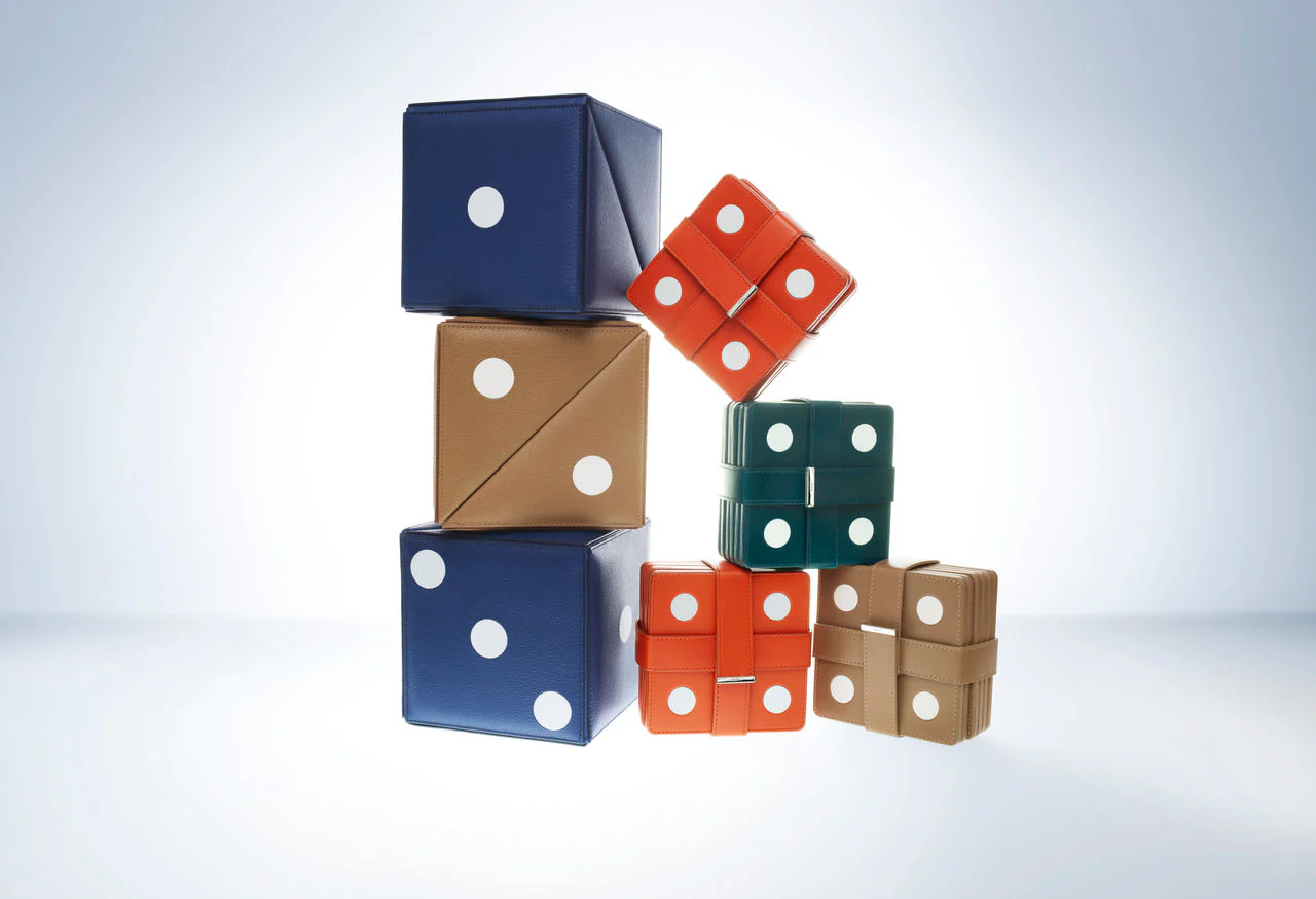 Dice Cube Box in Pebble Grain Leather - Image 6