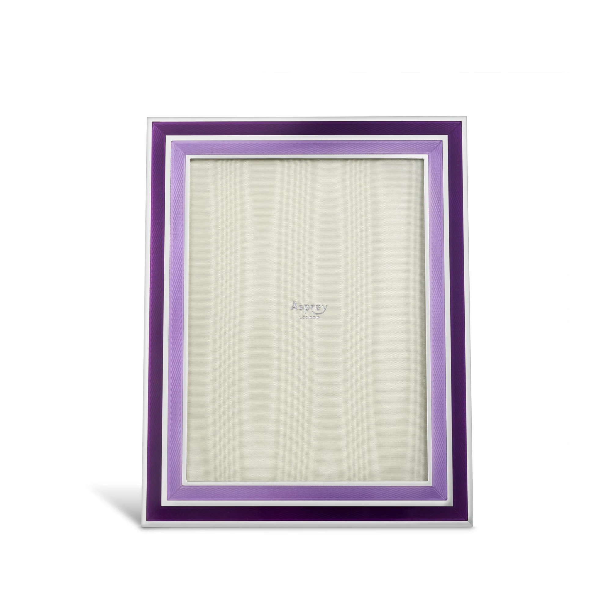 Double Border Enamel Frame in Engine-turned Sterling Silver - Image 3