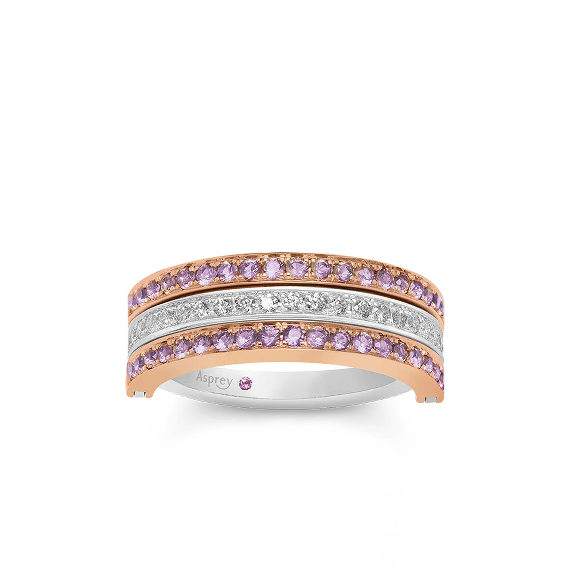 Flip Ring in 18ct Gold with Amethyst and Diamonds