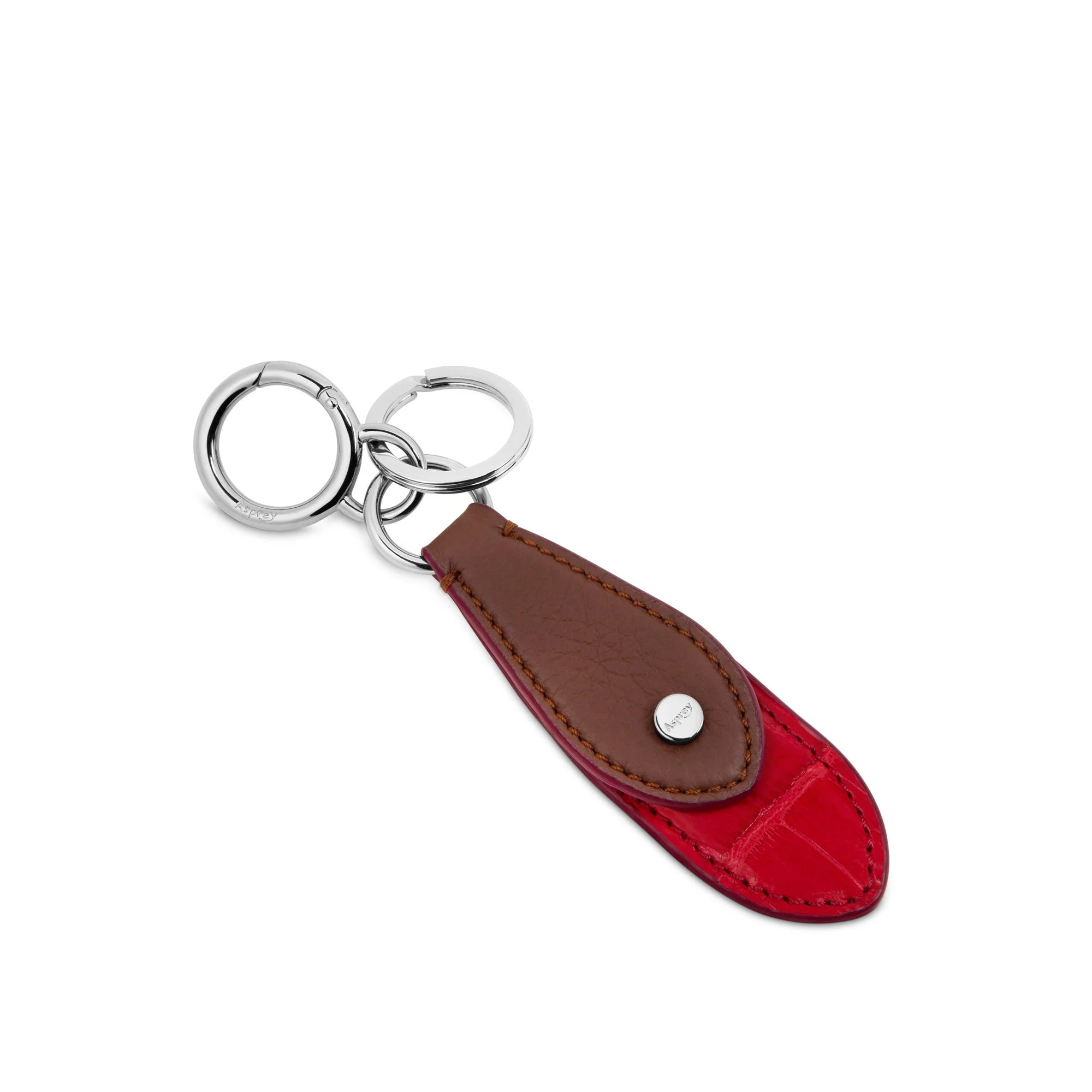 GMT Tag Keyring & Charm in Soft Grain Leather & Crocodile