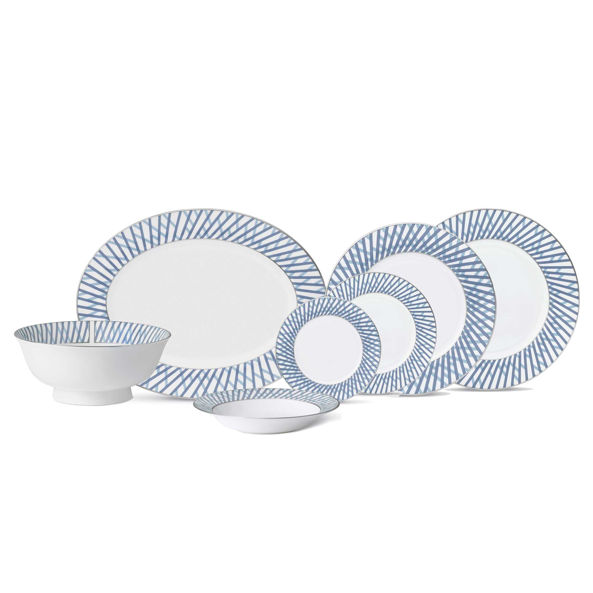 Graphic Blue Dessert Plate - Image 2