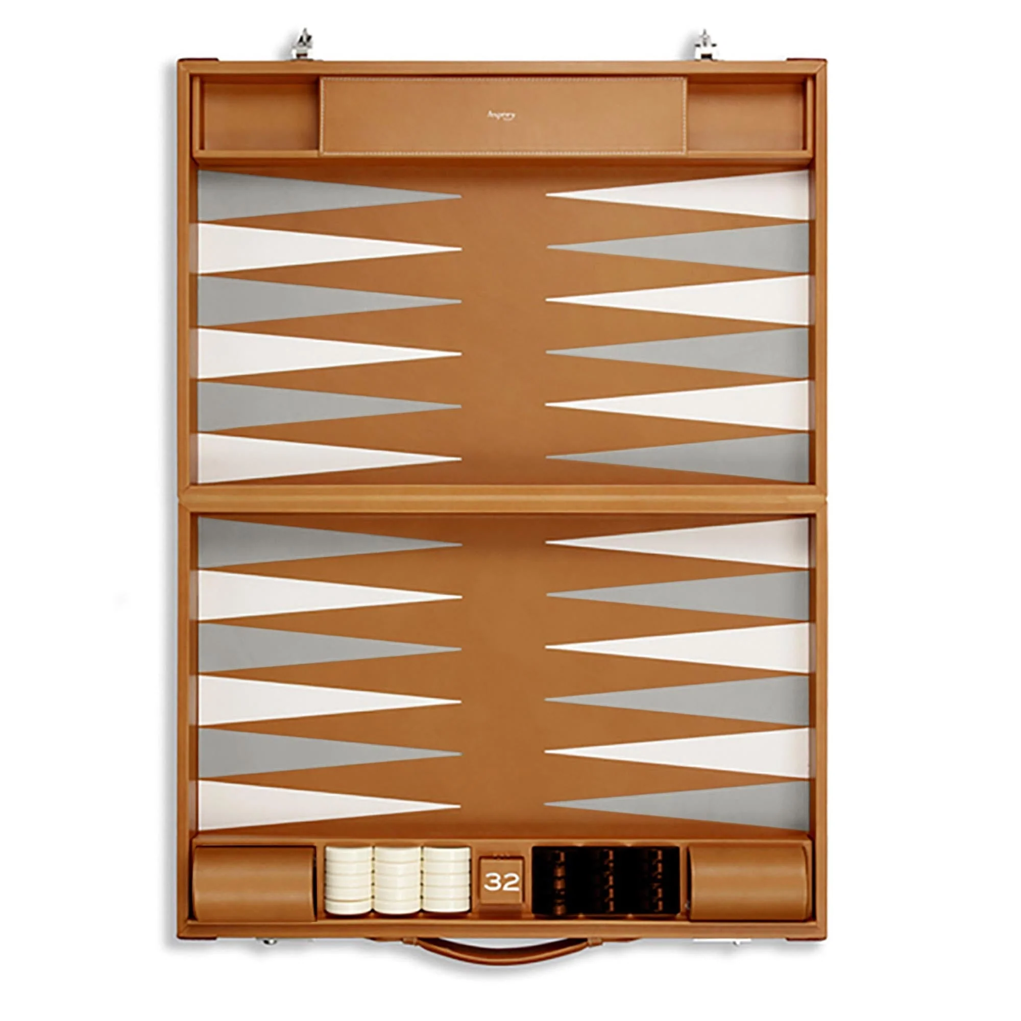 Hanover Large Backgammon in Saddle Leather - Image 10