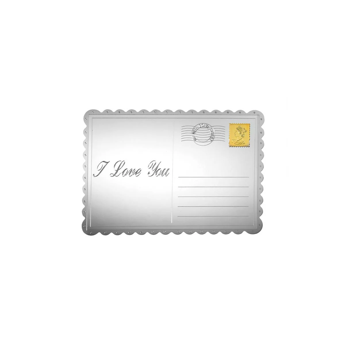 I Love You Postcard in Sterling Silver