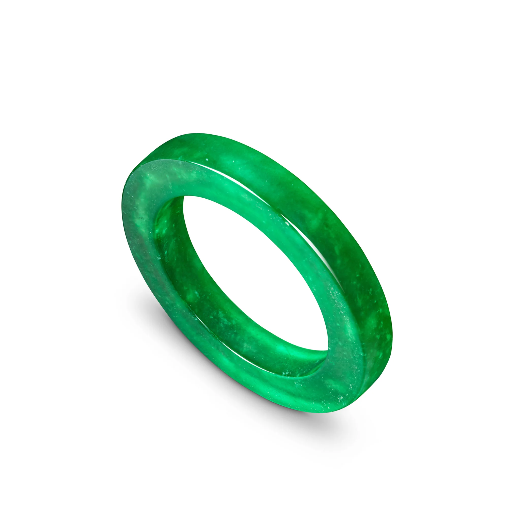 Imperial Jadeite Flat-Profile Bangle - Image 2