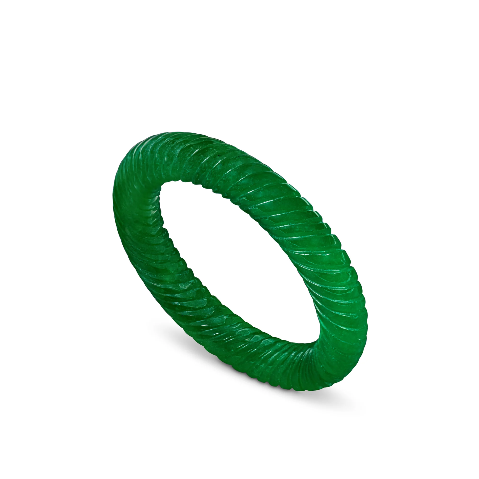 Imperial Jadeite Spiral Bangle - Image 2