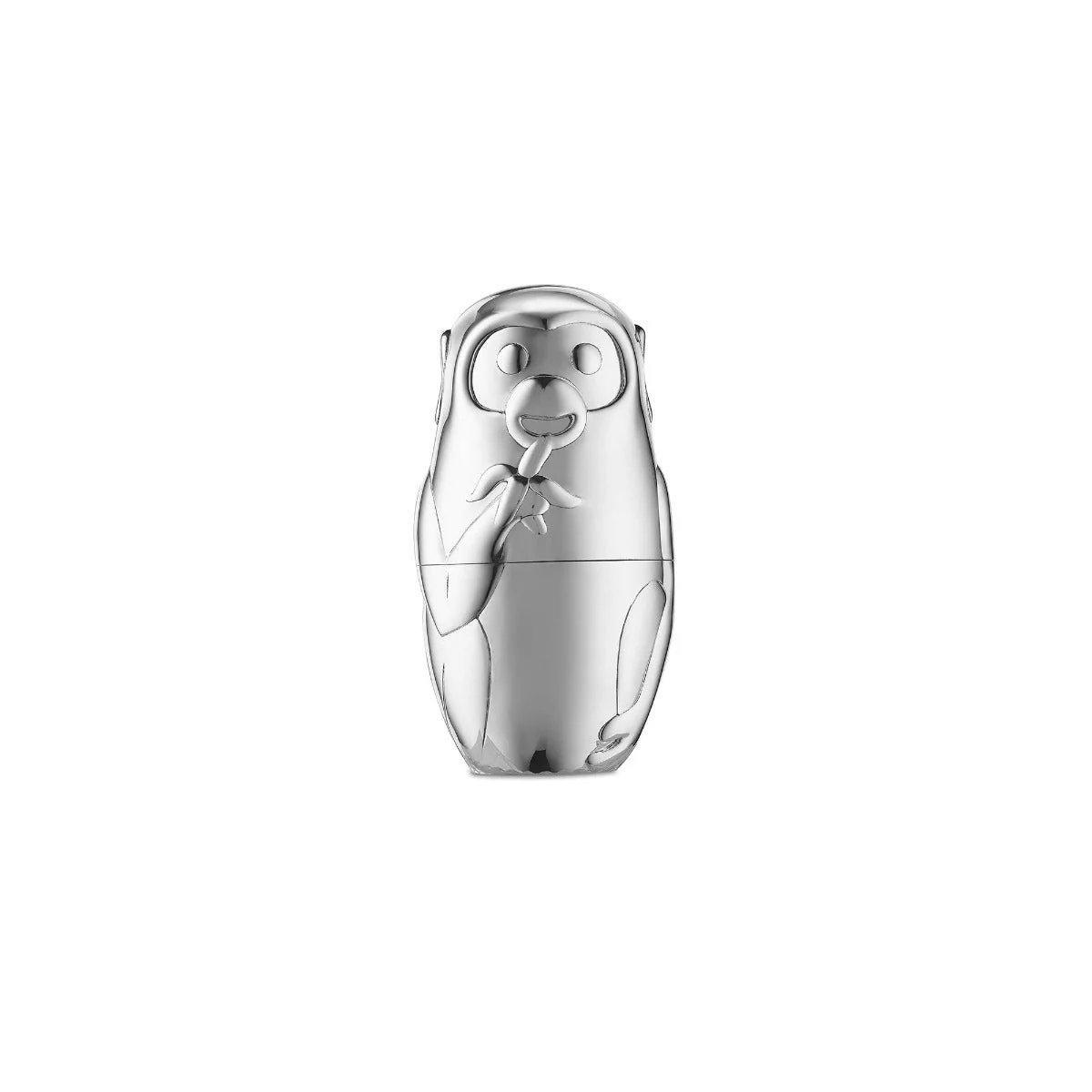 Monkey Stacking Money Bank in Sterling Silver