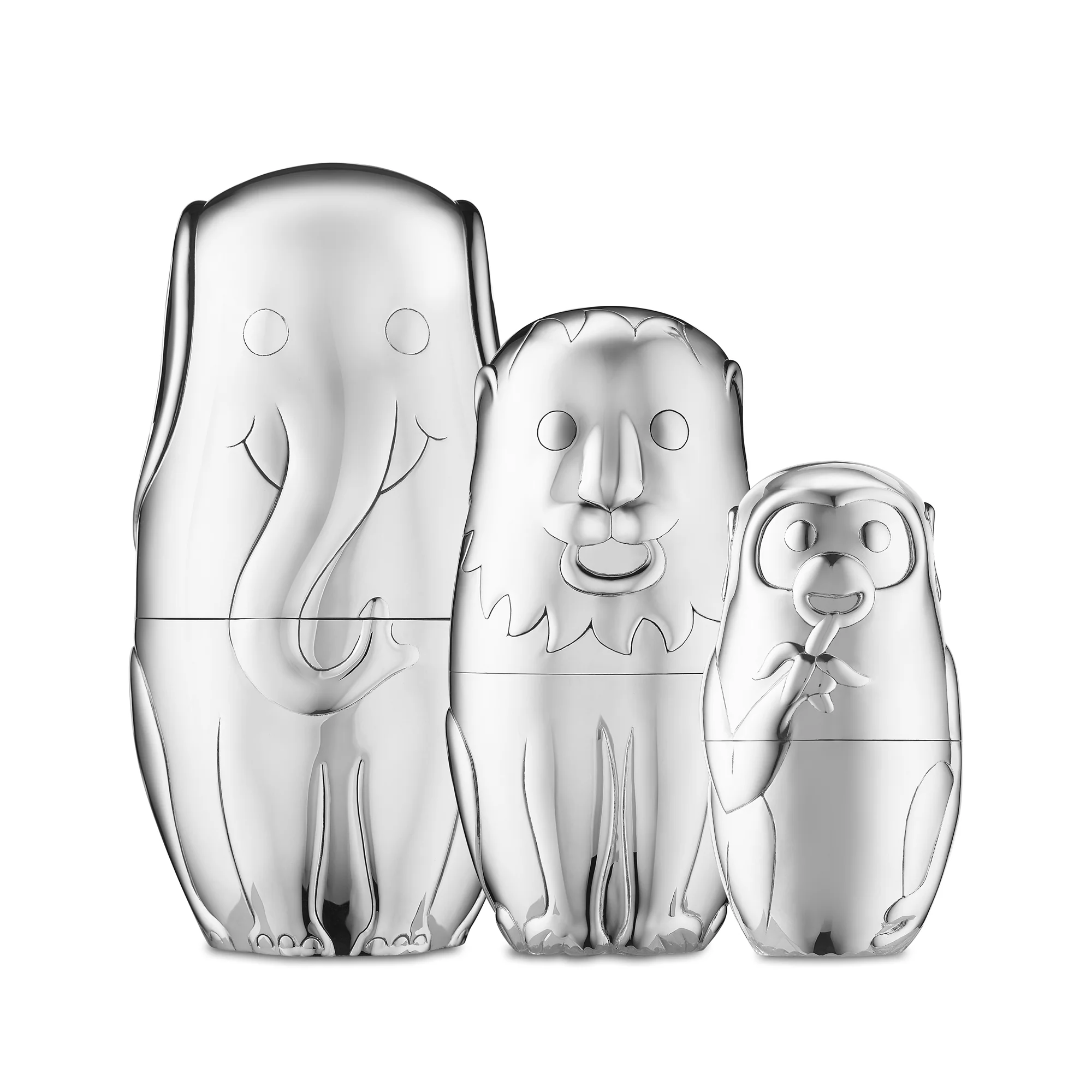 Elephant Stacking Money Bank in Sterling Silver - Image 2