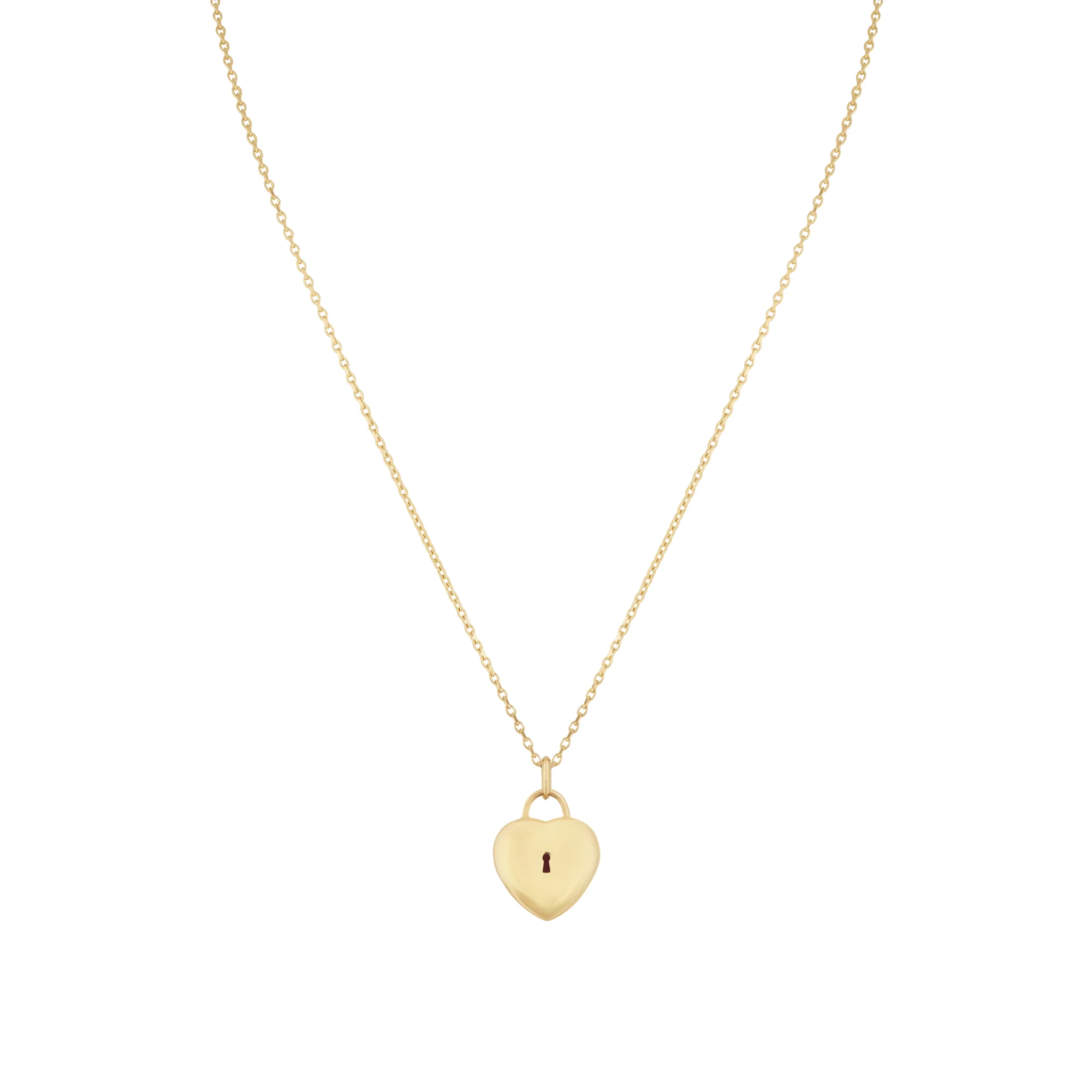 Padlock Heart Pendant in 18ct Yellow Gold with Pink Tourmaline & Diamonds - Image 3