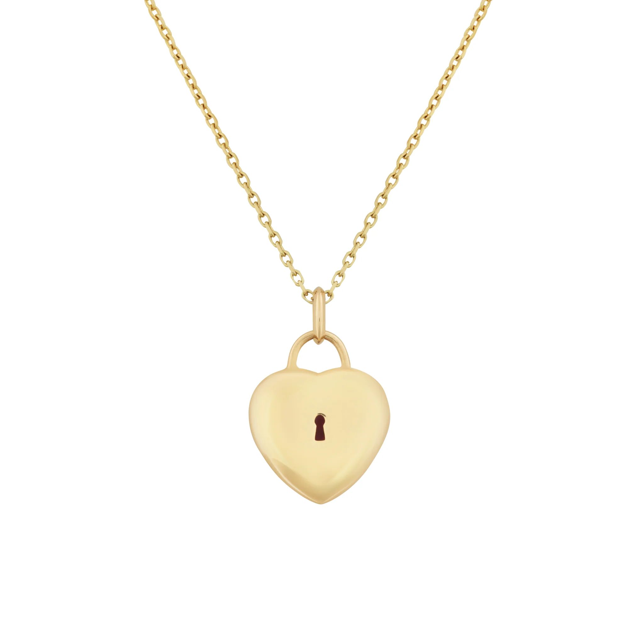 Padlock Heart Pendant in 18ct Yellow Gold with Pink Tourmaline & Diamonds - Image 4