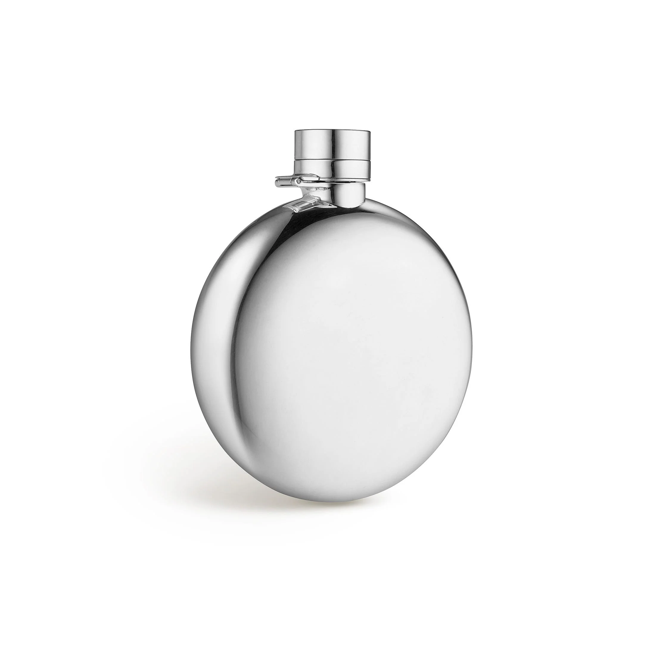 Round Hip Flask in Sterling Silver