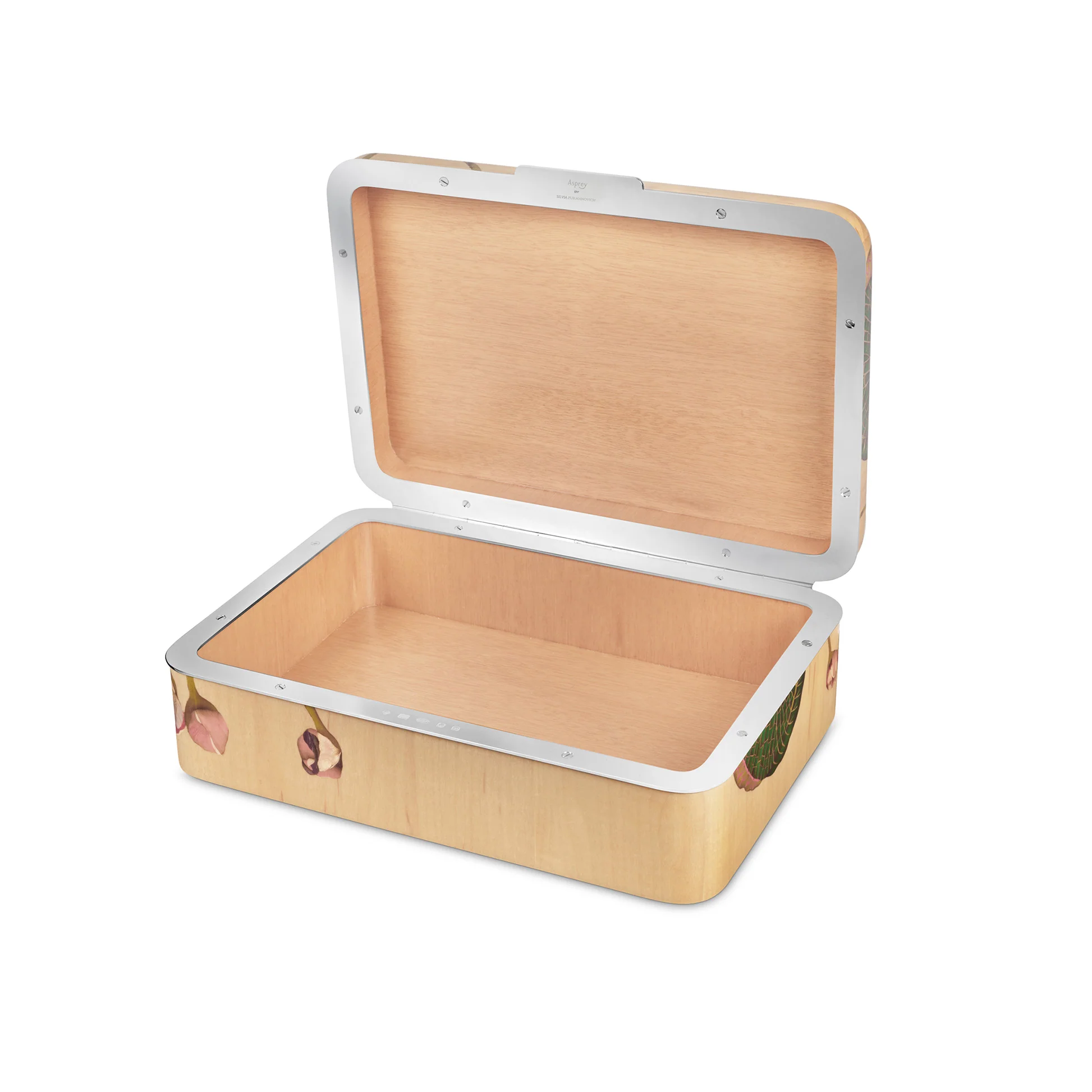 Waterlily Marquetry Box in Wood & Sterling Silver - Image 3