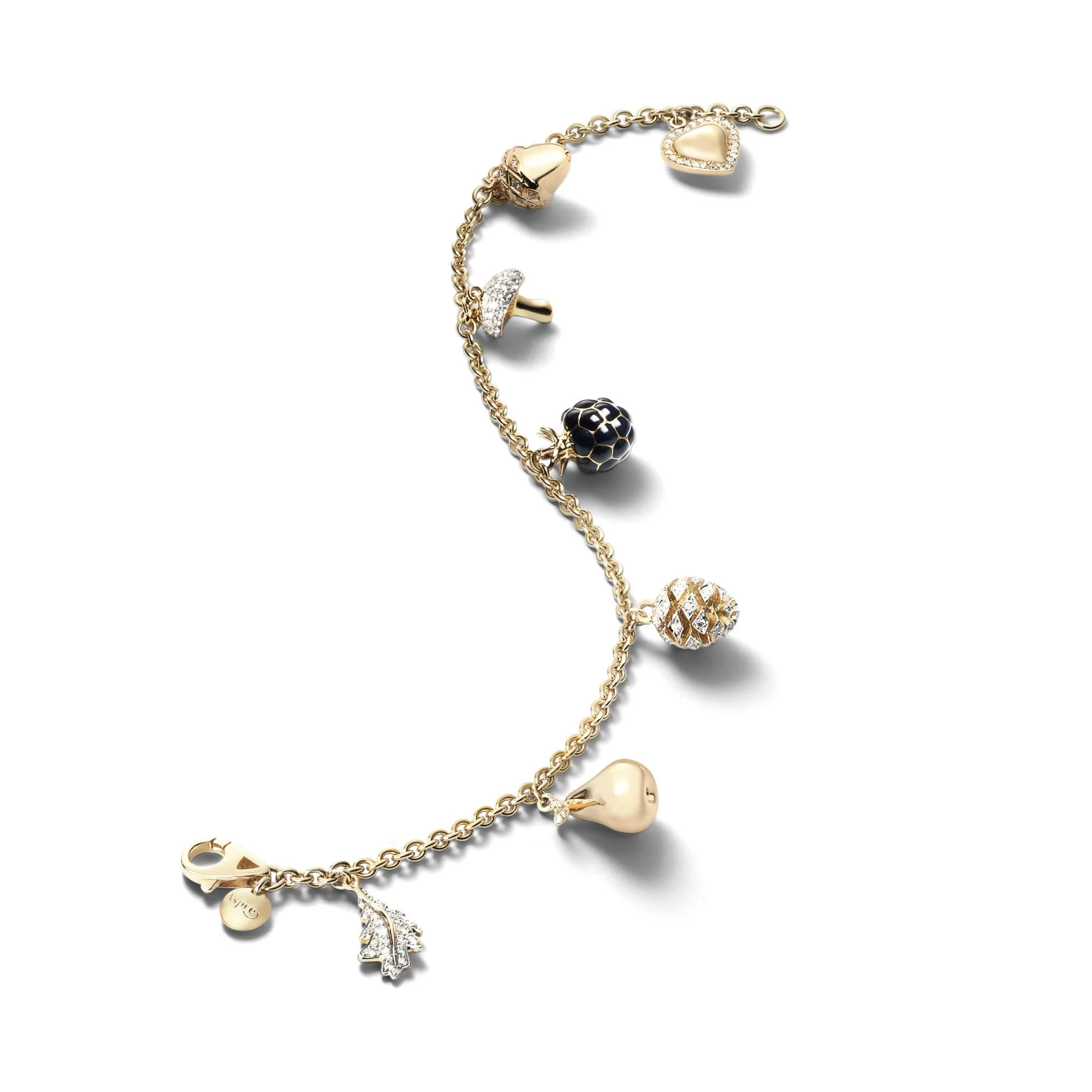 Woodland Mini Charm Bracelet in 18ct Yellow Gold - Image 2